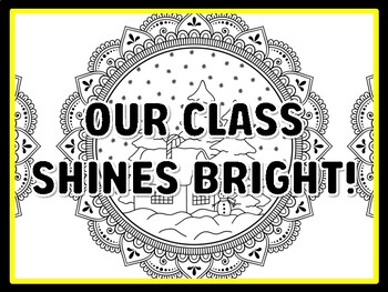 Preview of OUR CLASS SHINES BRIGHT! Christmas Bulletin Board Decor and Craft