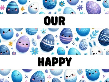 Preview of OUR HAPPY HOP-PY CHILDREN! Easter Bulletin Board Decor Kit