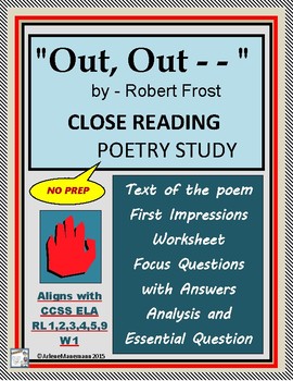 Preview of OUT, OUT . . . by Robert Frost; Close Reading