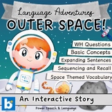 OUTER SPACE, Boom Cards Speech Therapy, Basic Concepts, WH