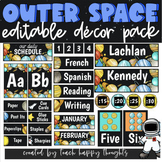 OUTER SPACE Theme Classroom Decor Set Pack EDITABLE Solar 