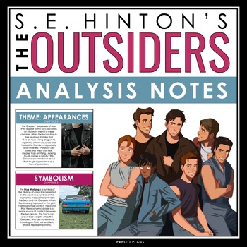 Preview of The Outsiders Analysis Notes - Presentation Analyzing Literary Devices