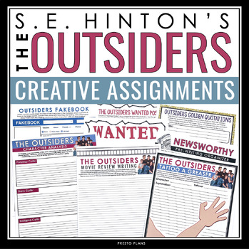 Preview of The Outsiders Assignments Bundle - Creative Response and Analysis of the Novel