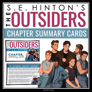 Preview of The Outsiders Chapter Summaries - Plot Summary Cards for S.E. Hinton's Novel