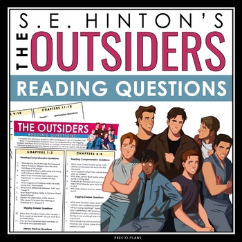 Preview of The Outsiders Questions - Comprehension and Analysis Chapter Reading Questions