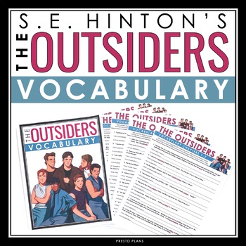 Preview of The Outsiders Vocabulary Booklet, Presentation, and Answer Key with Definitions