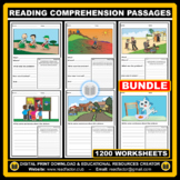 Reading Comprehension Passages BUNDLE 1200 Worksheets