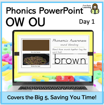 Preview of OW OU Day1 Phonics Phonemic Awareness Digital PowerPoint