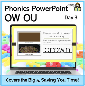 Preview of OW OU Day3 Phonics Phonemic Awareness Digital PowerPoint