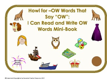 Preview of Howl for –OW Words! I Can Read and Write OW Words Mini-Book