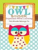 OWL Binder- Student binder with an owl theme