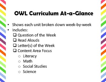 Preview of OWL Curriculum At-A-Glance