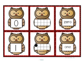 Preview of OWL Number Cards 0-10 - Numerals 10-Frames Number Words