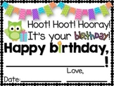 OWL Themed Birthday Certificates & Labels