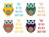 "OWL" bet this will be a great year! (Student Welcome Gift Tag)