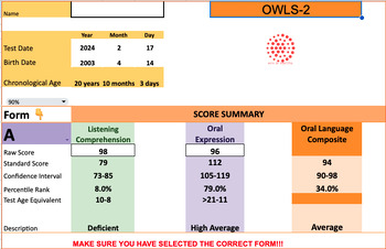 Preview of OWLS2 Scoring Calculator
