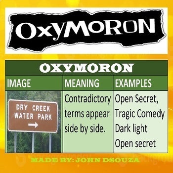 Preview of OXYMORON - FIGURE OF SPEECH: UNIT LESSON PLAN