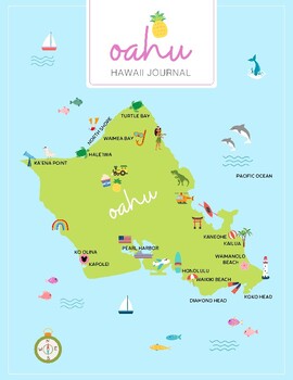 Preview of Oahu Hawaii Travel Journal for Kids and Teens Vacation Diary Printable