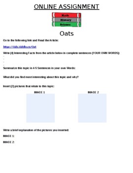 Preview of Oats Online Assignment