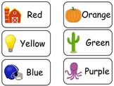 Object Colors Printable Picture and Word Preschool Flash Cards.