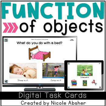 Preview of Object Function Boom Cards™ for Speech Therapy