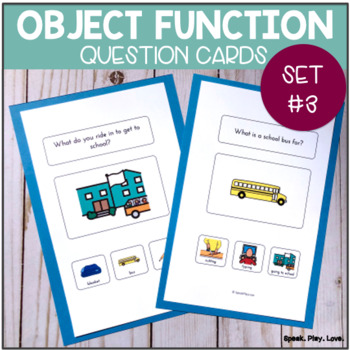 Preview of Object Function Speech Therapy Activity with Visual Choices | Set #3 | Autism