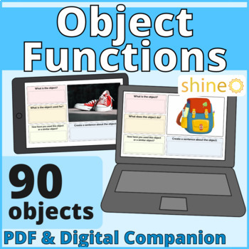 Preview of Object Functions, Function & Use Questions Vocabulary, Speech Language Therapy