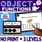 Object Functions Activities for Speech Therapy No Print