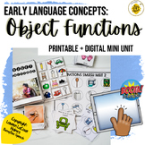 Object Functions Speech Therapy Mini Unit Printable + Digital