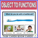 Object Functions Speech Therapy Task Cards and Boom Cards