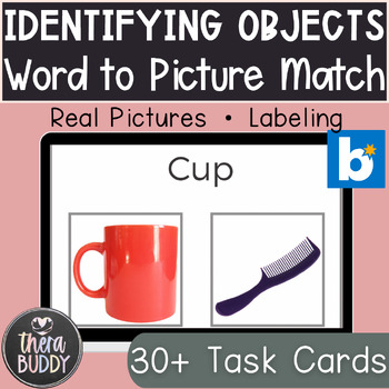 Preview of Common Objects Word to Picture Match Boom Cards Speech Therapy
