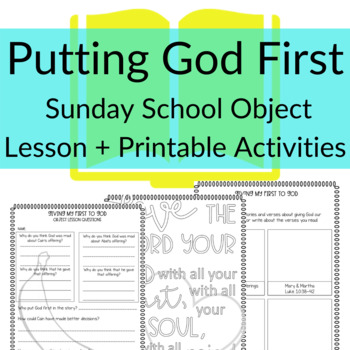 Preview of Object Lesson for Putting God First | Lesson directions + printable activities