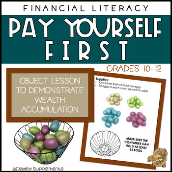 Preview of Object Lesson on Pay Yourself First Financial Literacy