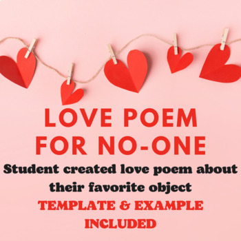 Preview of Object "love" Poem | Valentine's Day Poetry | Template + Example