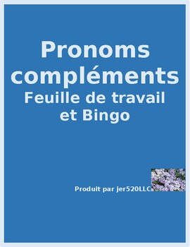 Preview of Pronoms compléments Object Pronouns Bingo and Worksheet