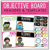 Objective Board Labels-Colorful Chalkboard