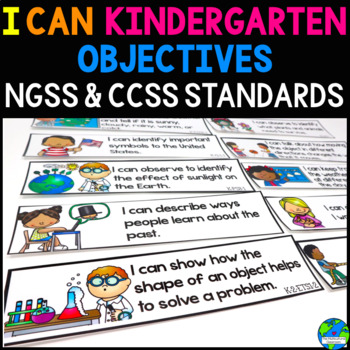 Preview of Objective Bulletin Board CCSS & NGSS Daily Targets "I can statements"