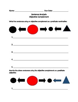 Preview of Objective Complement Sentences (Montessori diagramming)