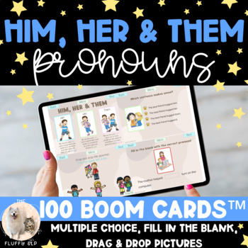 Preview of Objective Pronouns Activity - Digital Boom™ Cards | Speech Therapy | Grammar