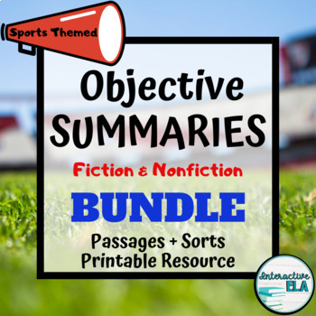 Preview of DISTANCE LEARNING Objective Summaries:Fiction & Nonfiction Digital and Printable