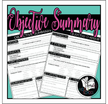 Preview of Objective Summary Guide