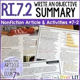 Objective Summary RI.7.2 | Should Homework Be Banned? Article #7-2