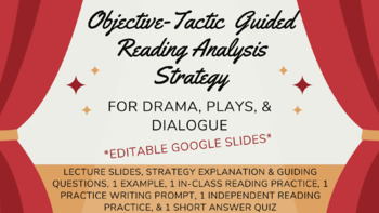 Preview of Objective-Tactic Guided Reading Analysis Strategy For Drama, Plays, & Dialogue