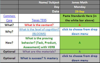 Preview of Lesson PlanTemplate and Objective Generator