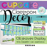 Objectives Board: Cupcake Themed (Editable)
