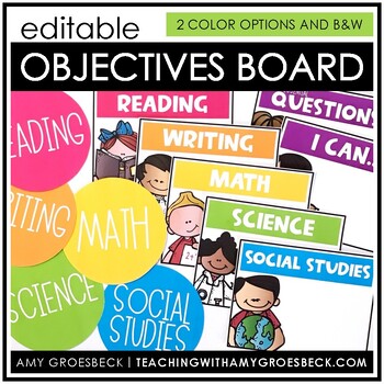 Preview of Editable Objectives Board Kit