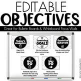 Learning Targets | Bulletin Board Objective Posters | Editable