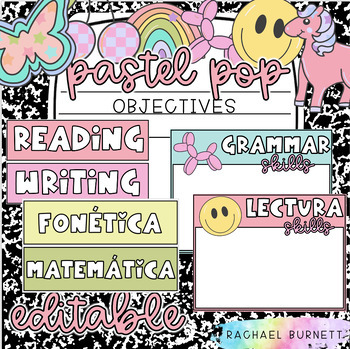 Preview of Objectives Pastel Pop