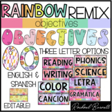 Objectives // Rainbow Remix Bundle 90's retro classroom decor
