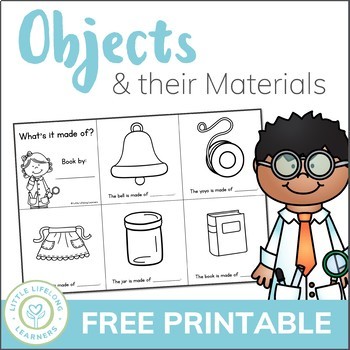 Preview of Objects and their Materials - A science sight word mini book - FREE